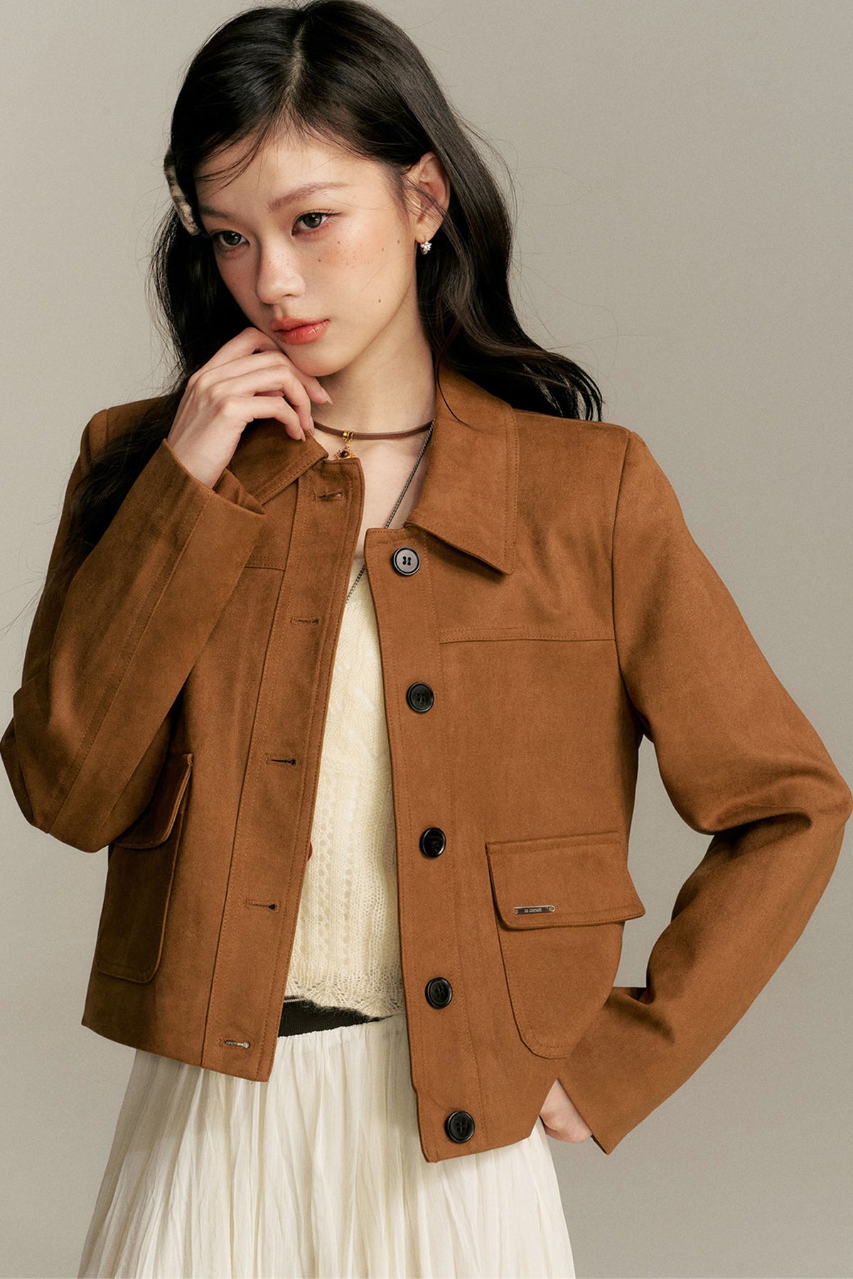 Faux Suede Brown Jacket