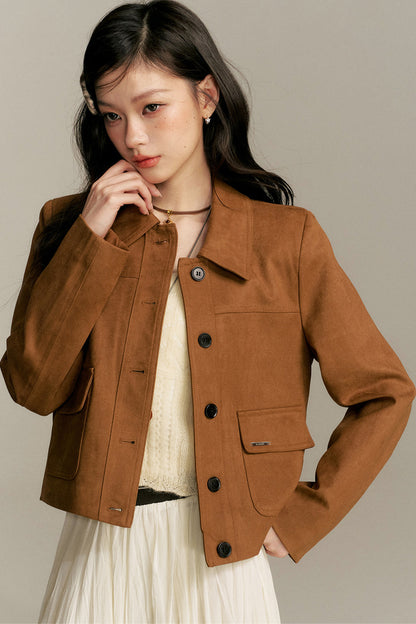 Faux Suede Brown Jacket