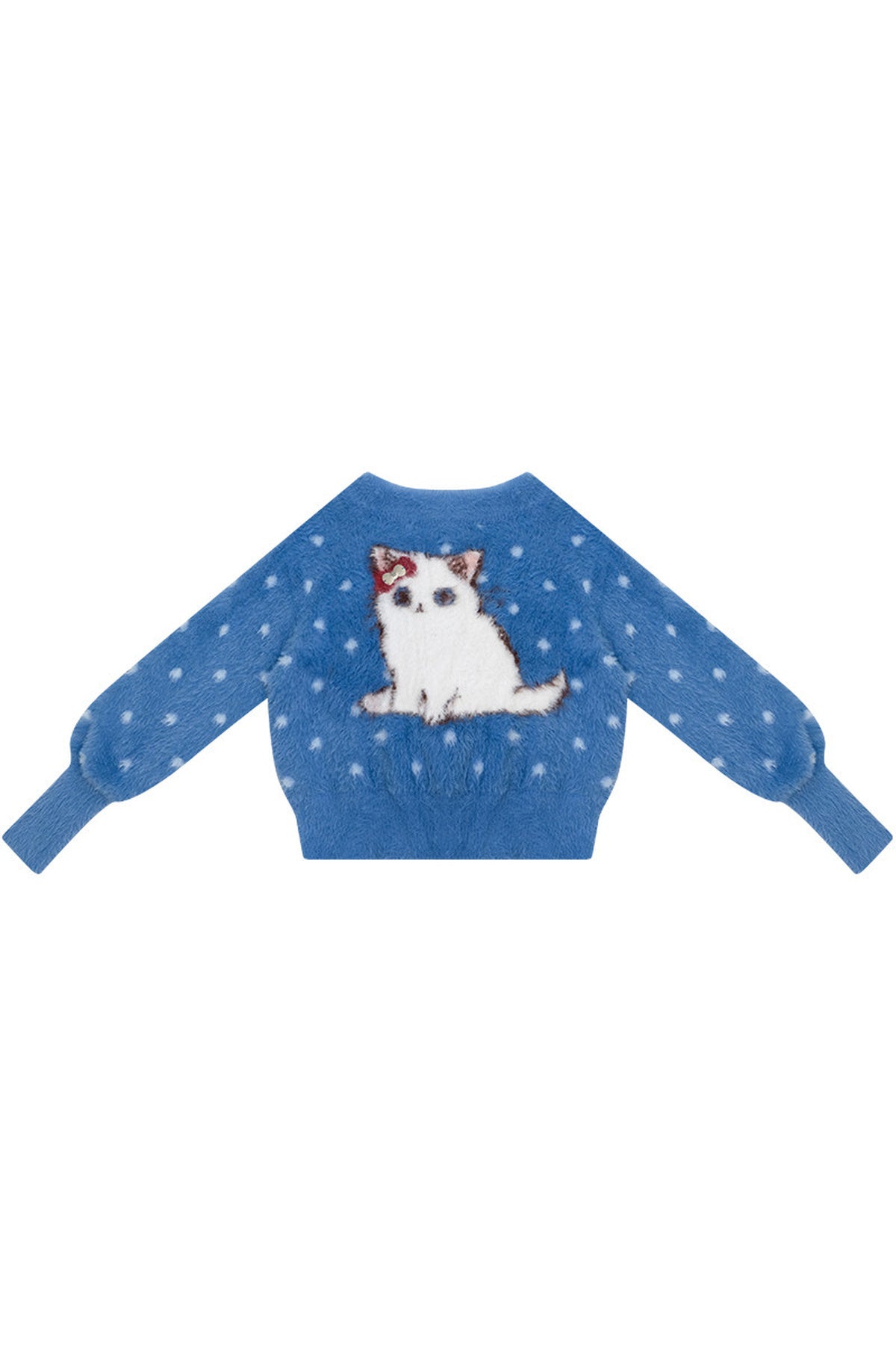 Blue Cat Polka Dot Sweater