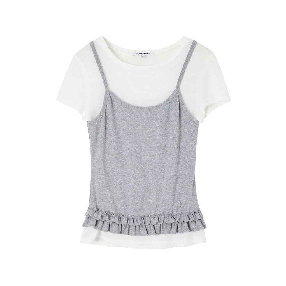 Ruffled Layered Two-Piece Top