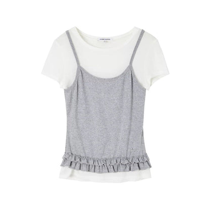 Ruffled Layered Two-Piece Top