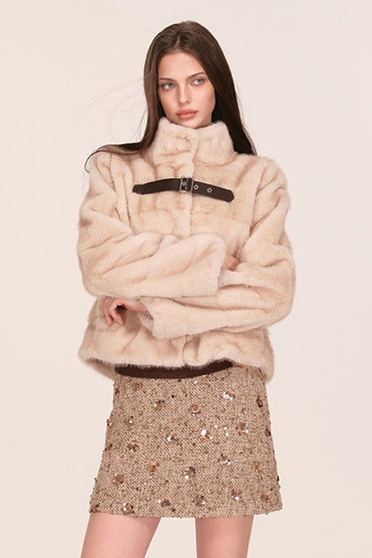 Sequin Tweed A-Line Skirt