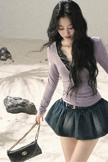 Iris Lace V-Neck Top