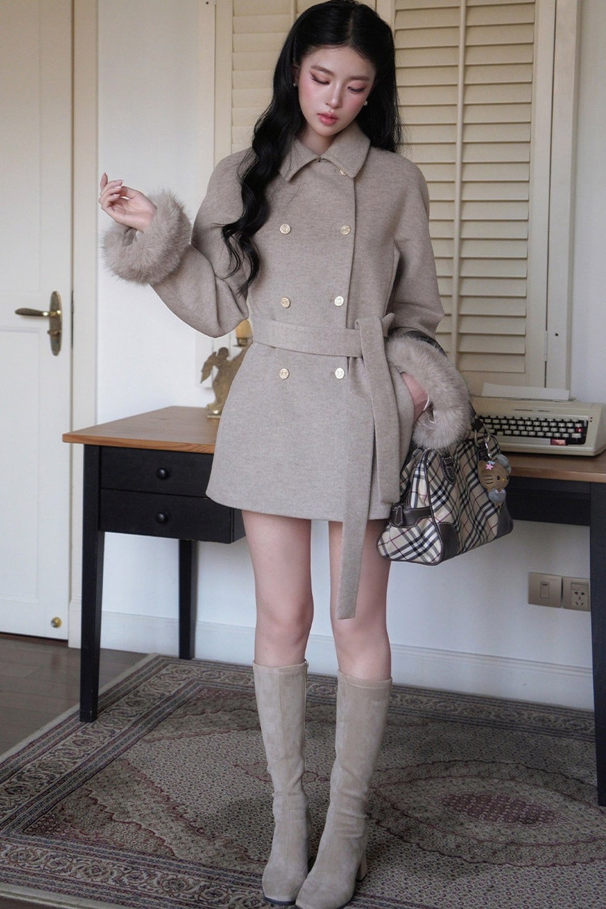 Slimming Lapel Woolen Coat