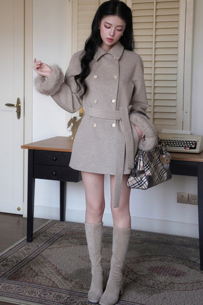 Slimming Lapel Woolen Coat