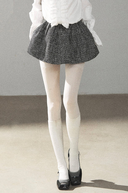Black White Tweed Jacket With Skirt and Top Set-Up