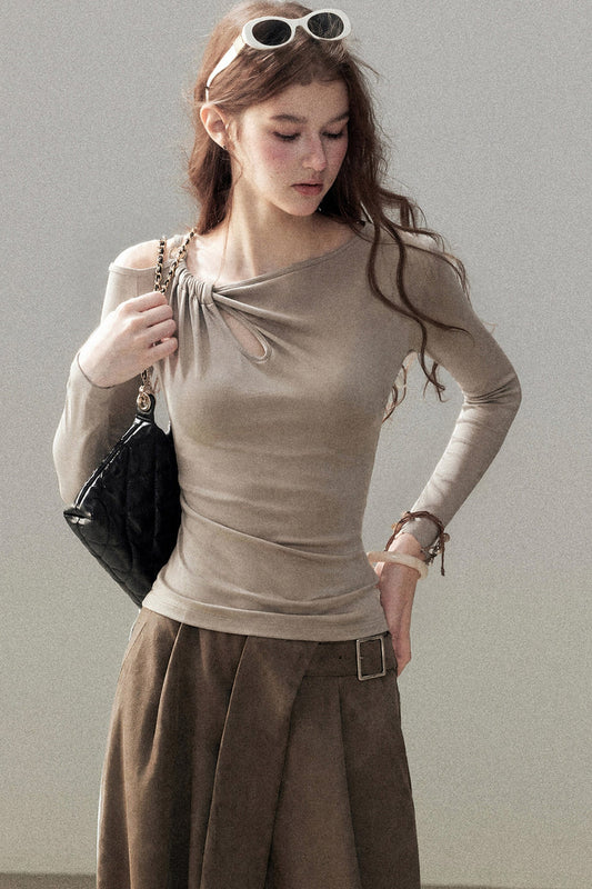 Long-Sleeve Off-Shoulder Top