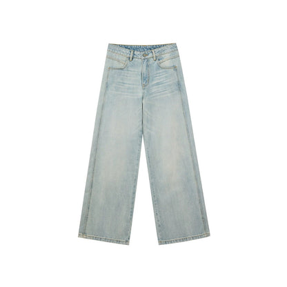 Distressed Wide-Leg Jeans
