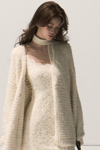 Cardigan en maille à sequins scintillants