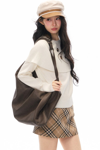 Skirt and Shawl Knit Top Set-Up