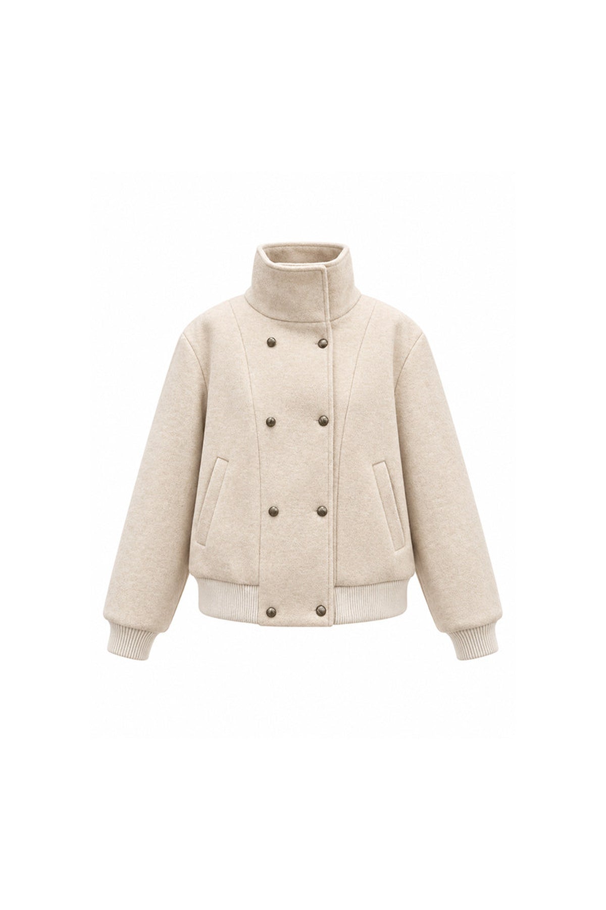 Double-Breasted Wool Jacket and Skirt Set-Up