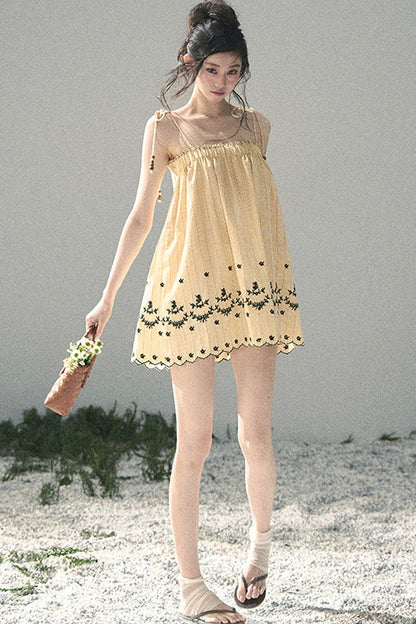 Double-Sided Wave Hem Dress