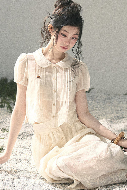 French Floral Lace Two-Piece Set