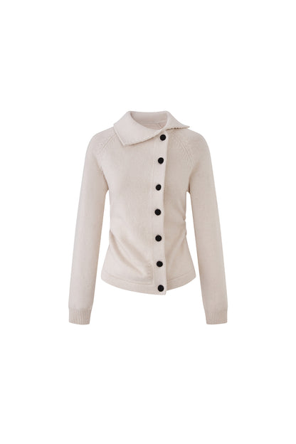 Large Lapel Wool Blend Knit Top