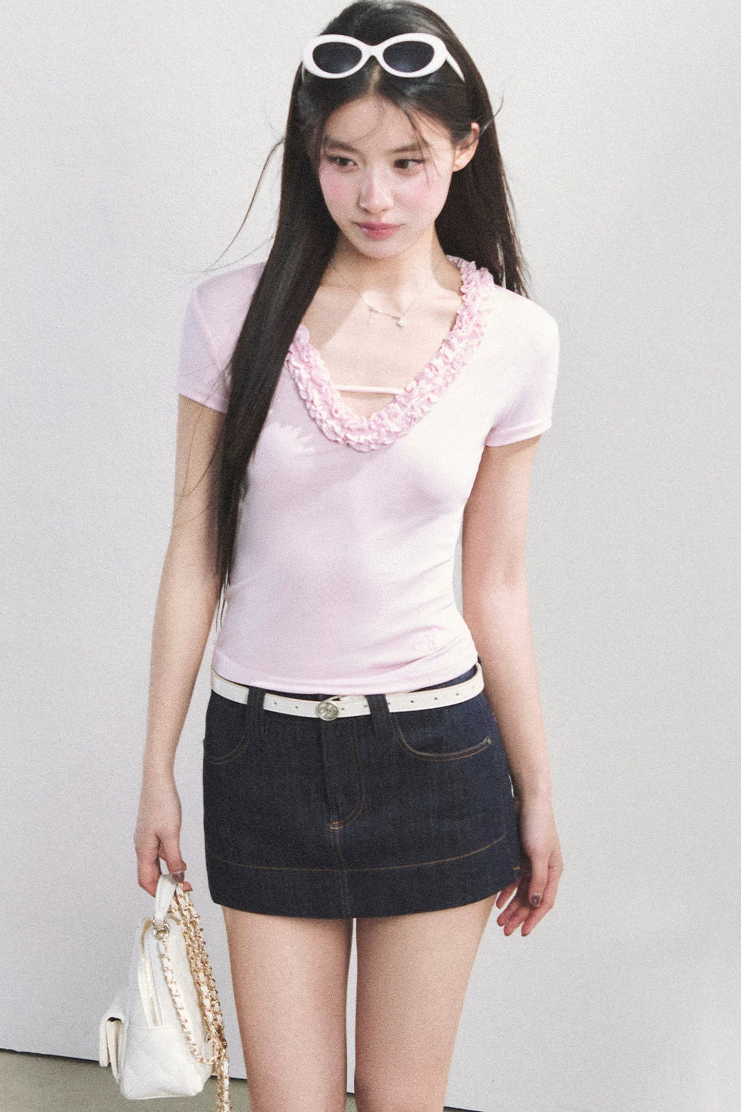 Blusa de lyocell con volantes Nube