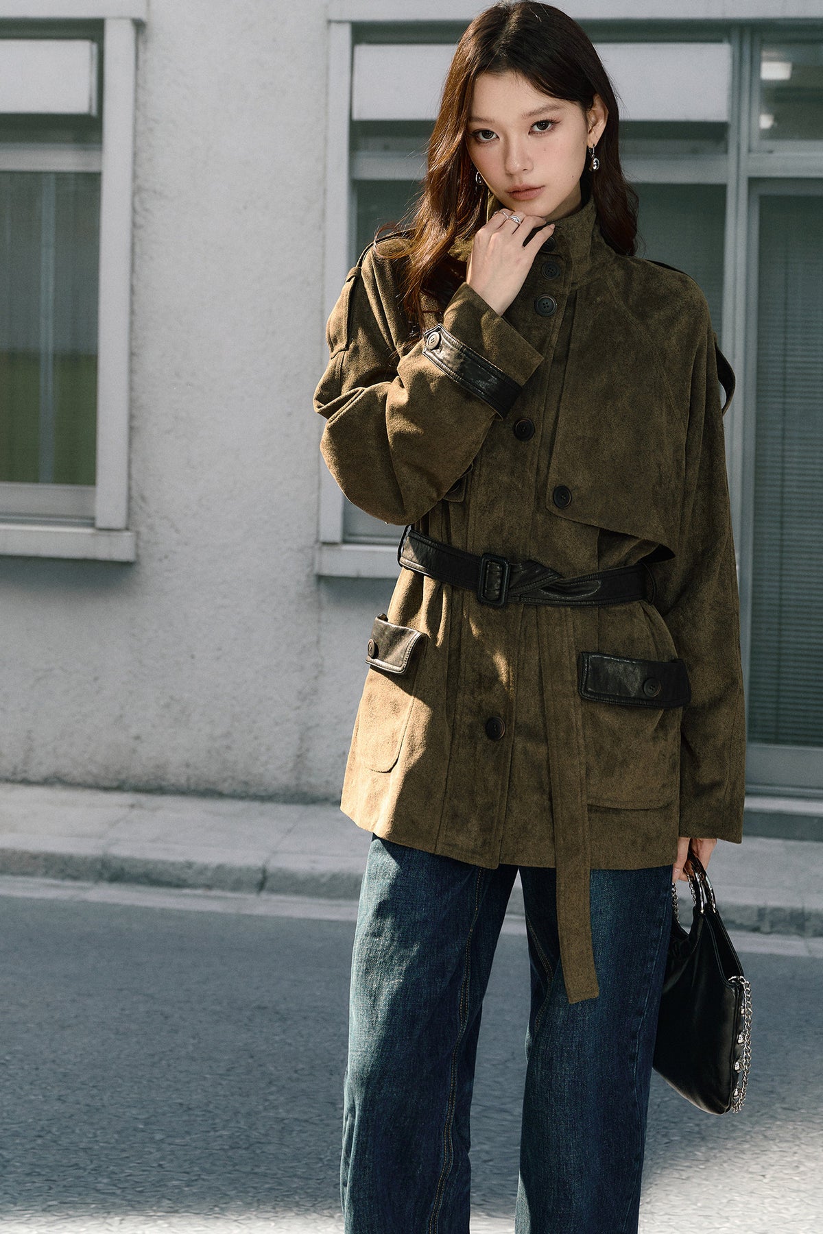 Suede Belted Jacket