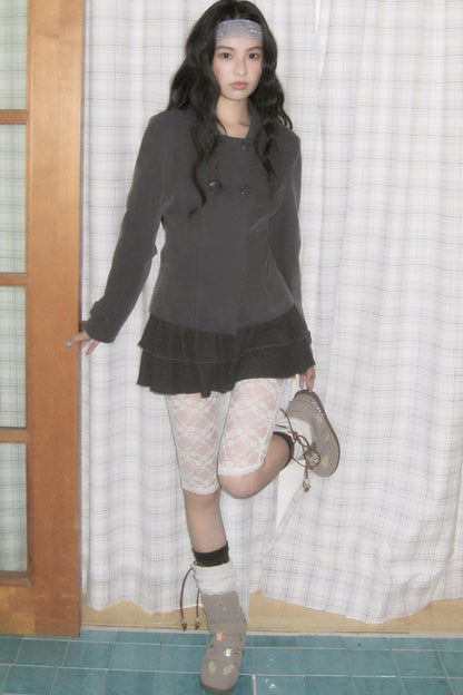 High-Waisted Double Layered Ruffle Cake Skirt