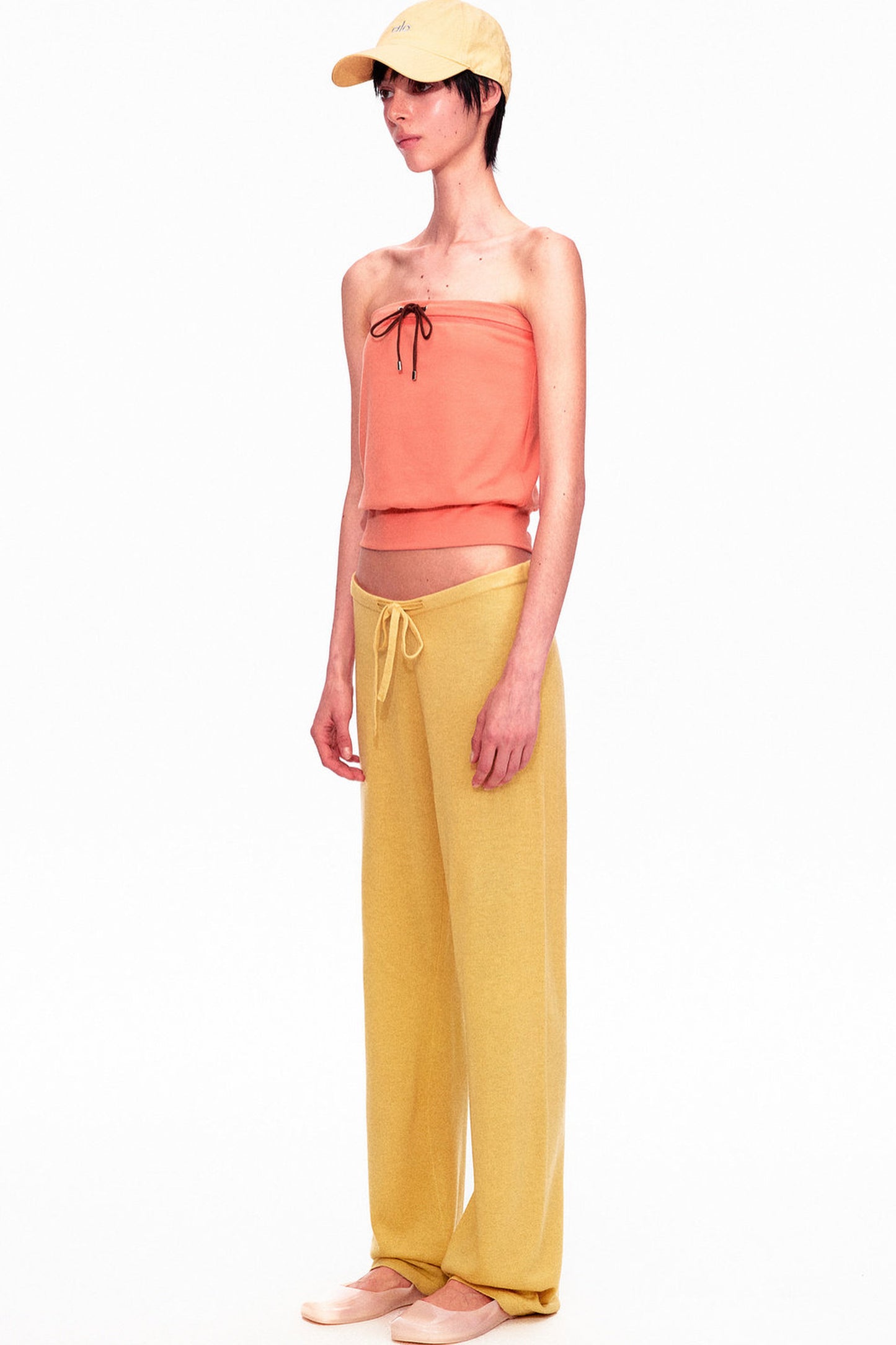 Wool Low-Waisted Drawstring Knit Pants