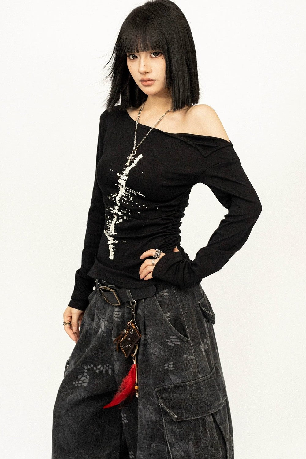 Asymmetrical Off-Shoulder Top