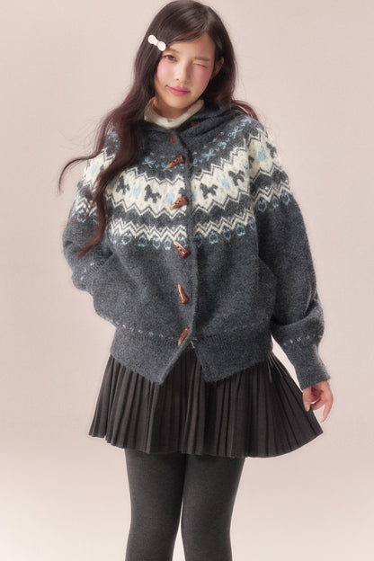 Fair Isle Toggle Knit Cardigan