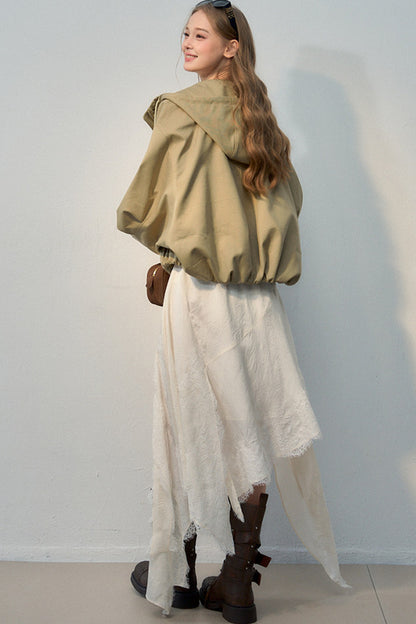 Loose Hooded Short Jacket
