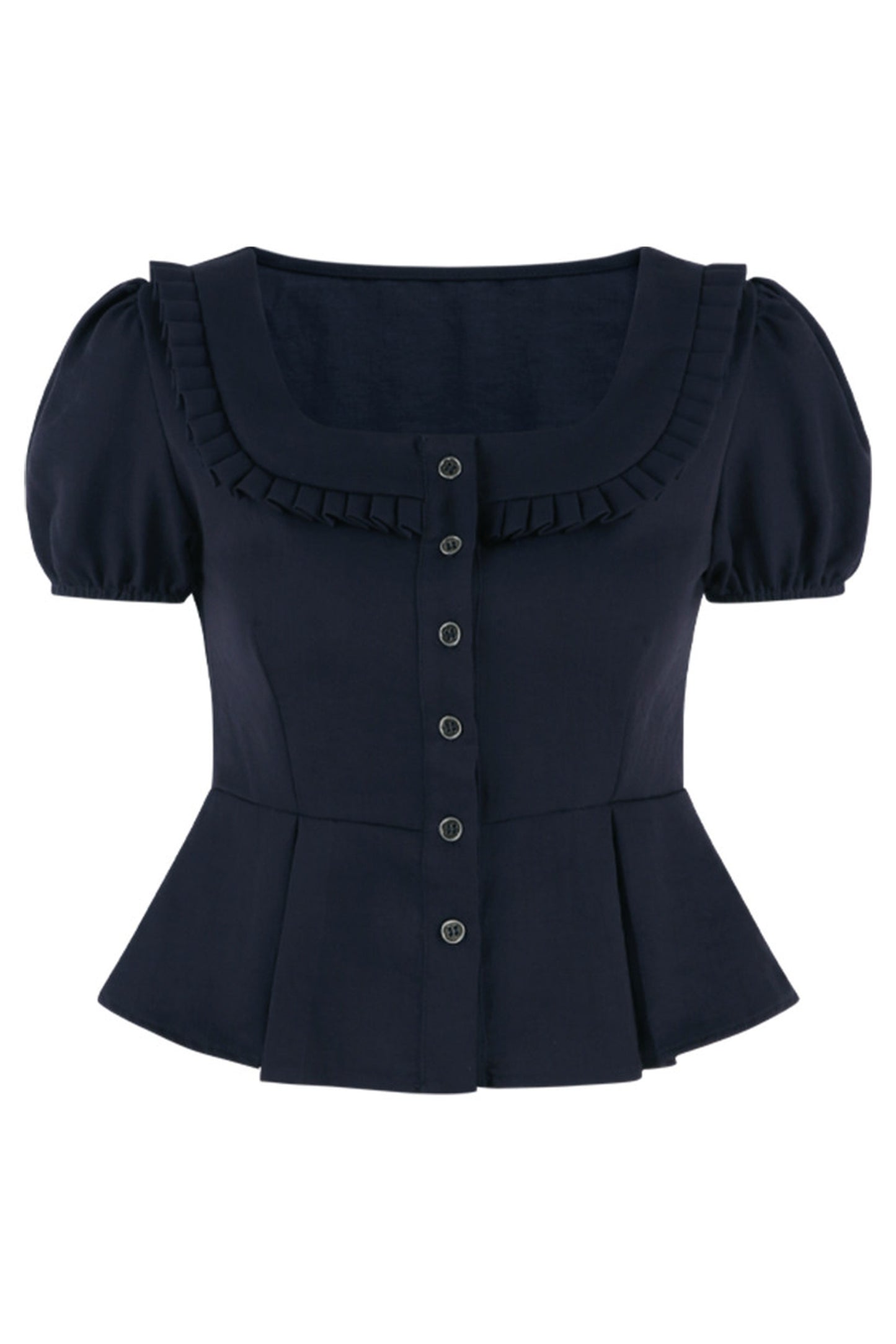 Ensemble chemise à manches courtes et jupe à pois