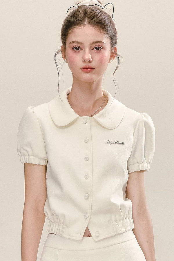 Sweet Blue Doll Collar Top Set
