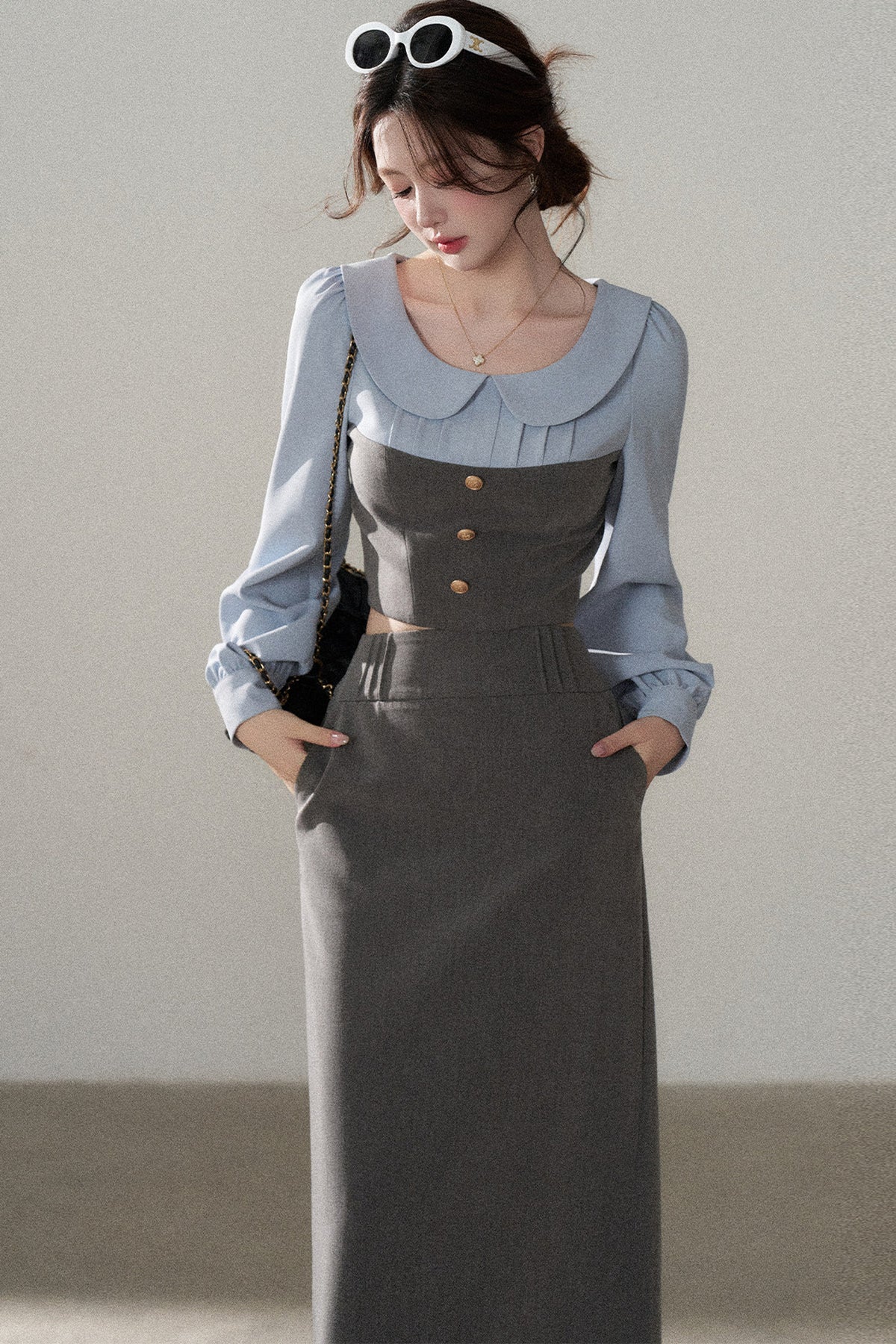 Color-Block Top and Skirt Set-Up