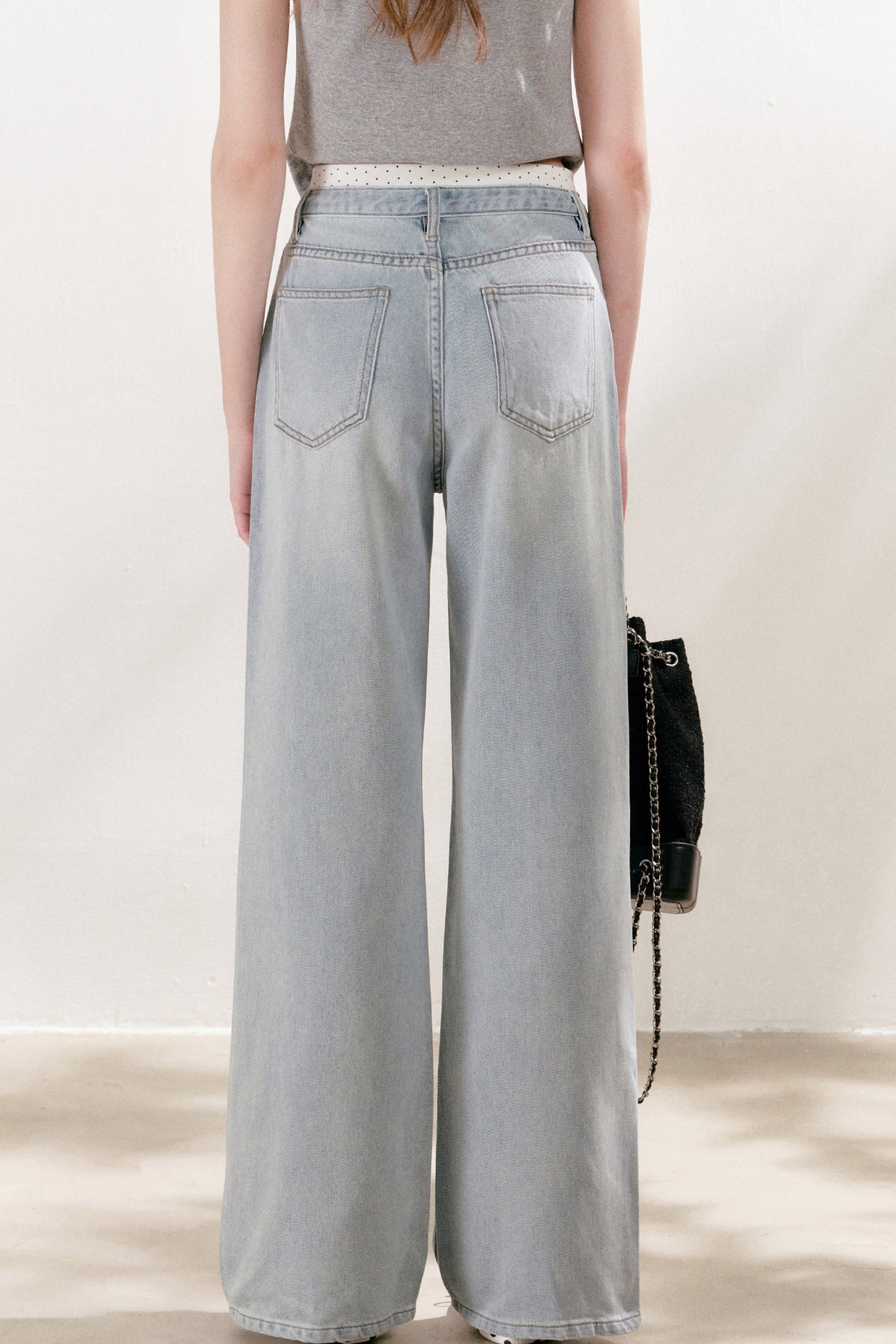 High-Waisted Lyocell Cotton Wide-Leg Jeans