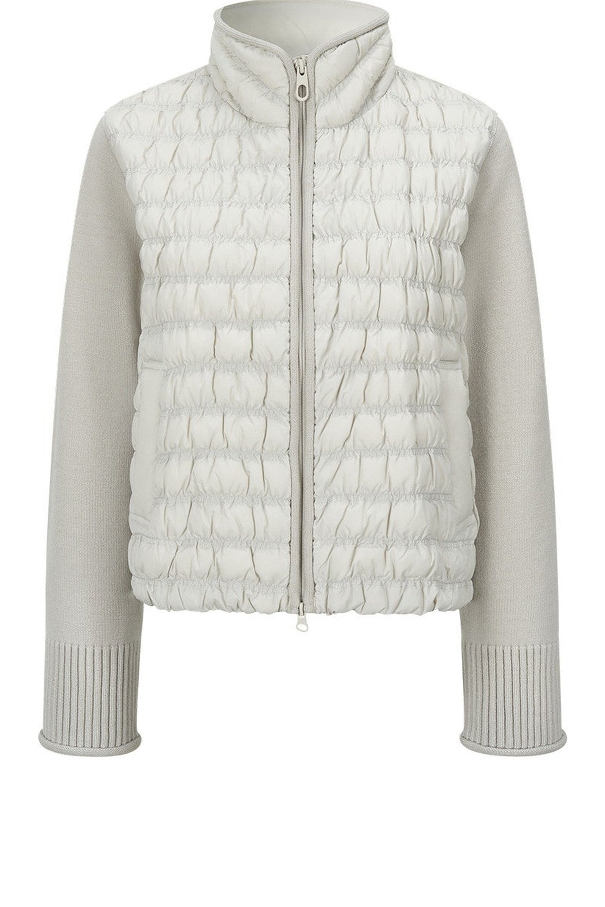 Knit Spliced Quilted Down Jacket