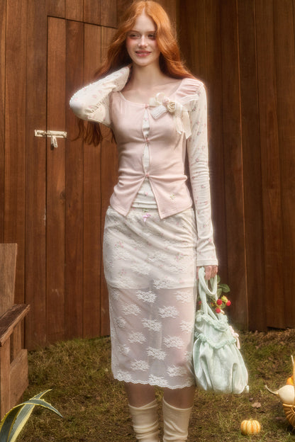 Two-Piece Knit Cardigan Set