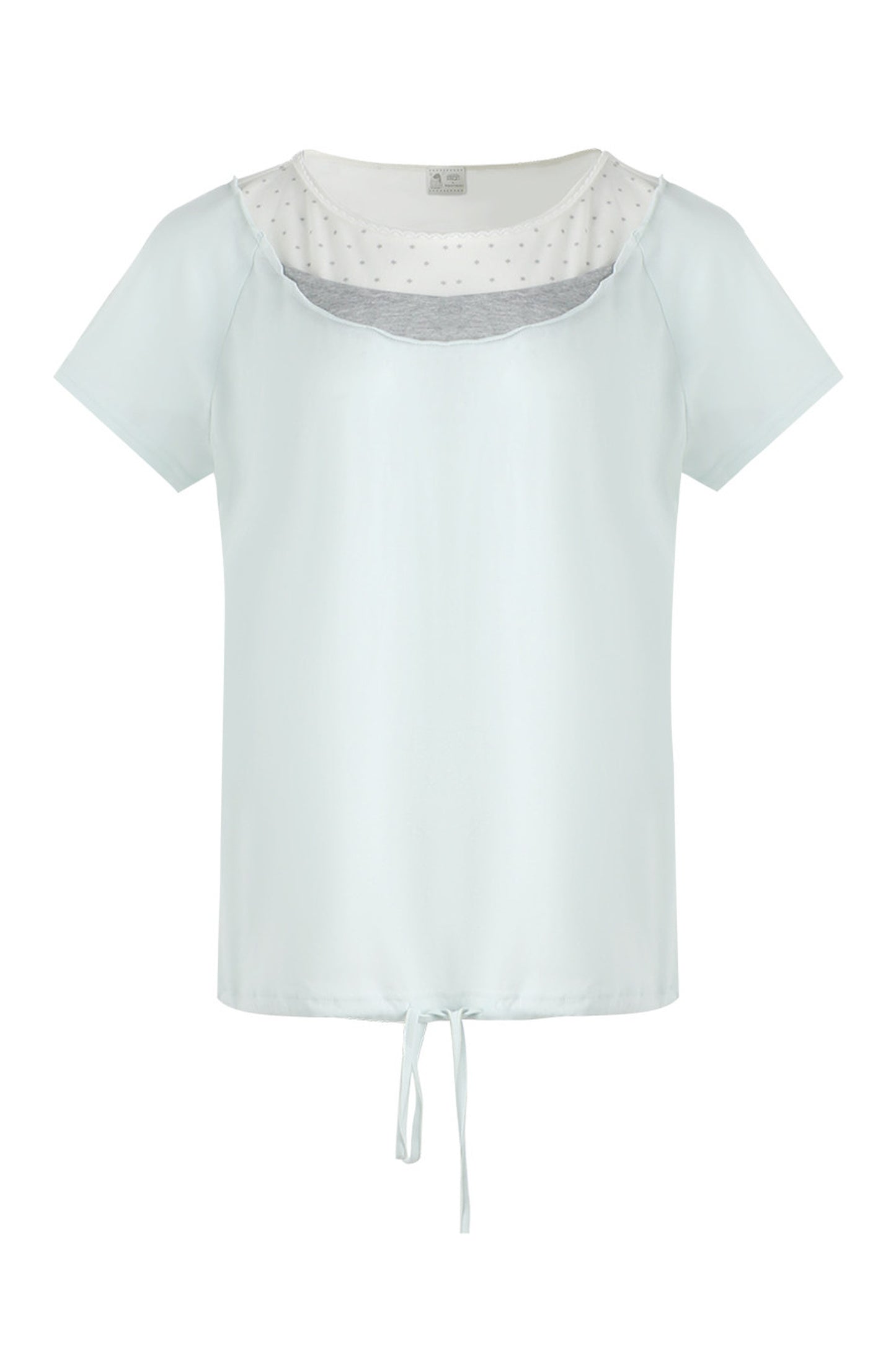 Star Neckline Layered-Look Knit Top
