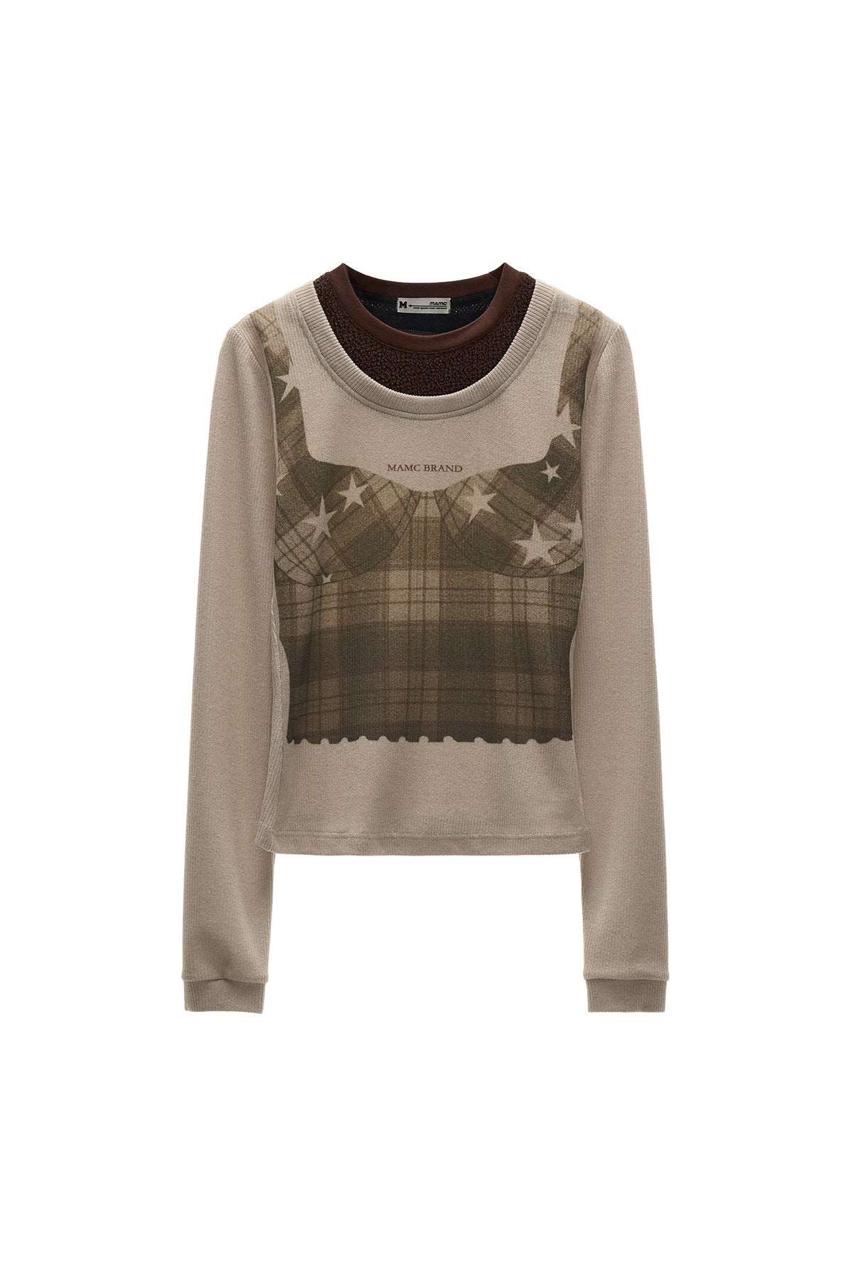 Maglia a quadri a maniche lunghe