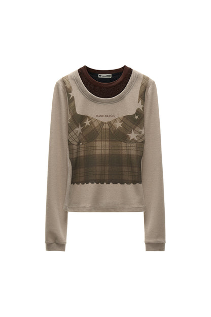 Maglia a quadri a maniche lunghe