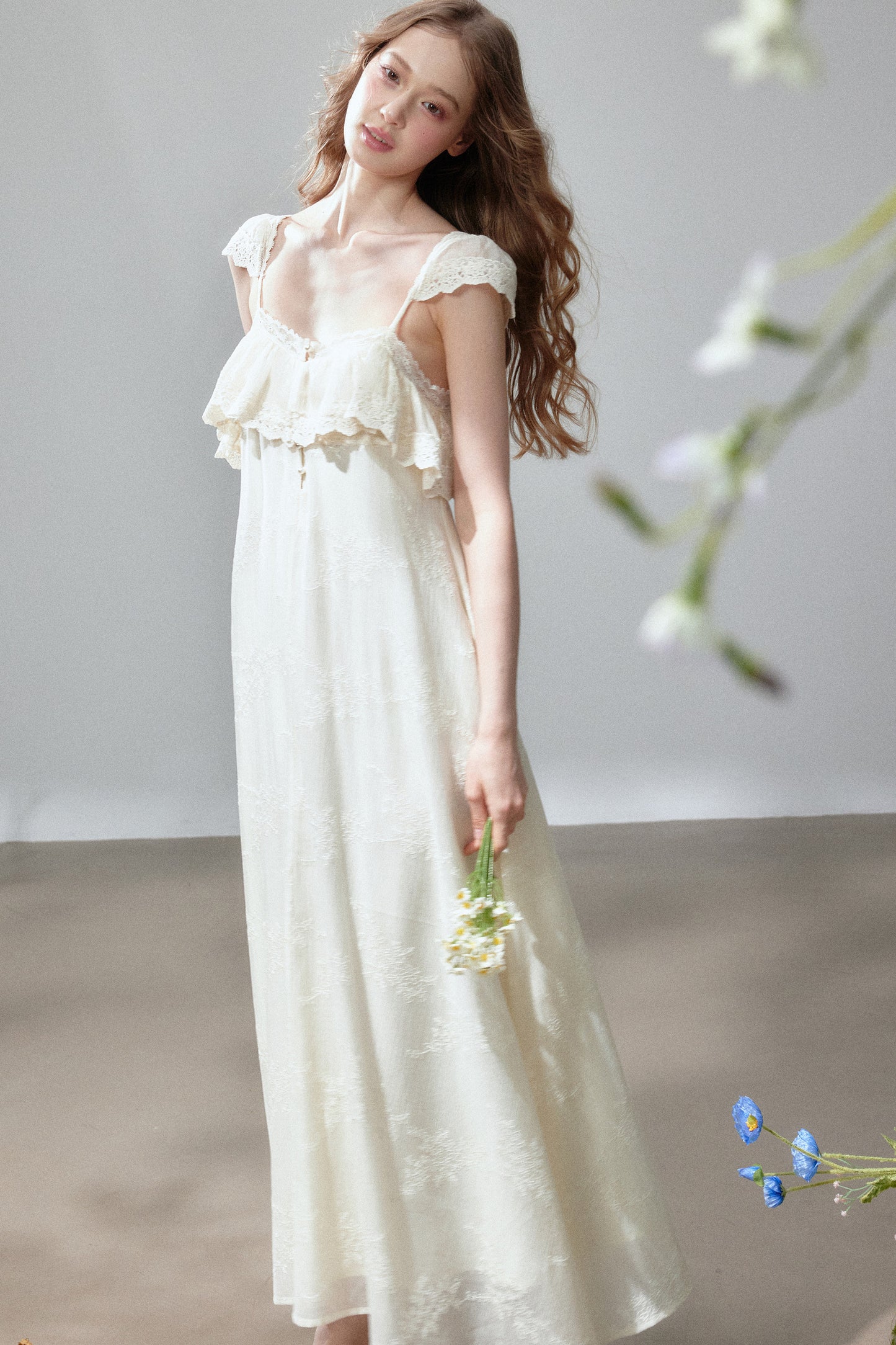 Lace Ruffle Vacation Dress