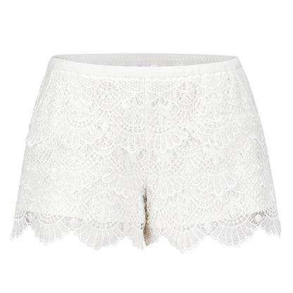 Multi-Layered Wavy Lace Shorts