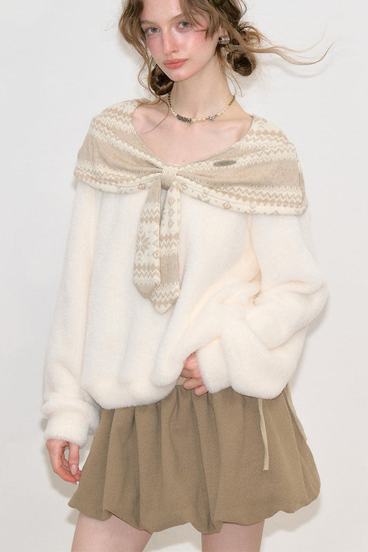 Fair-Isle-Pullover mit Schalkragen