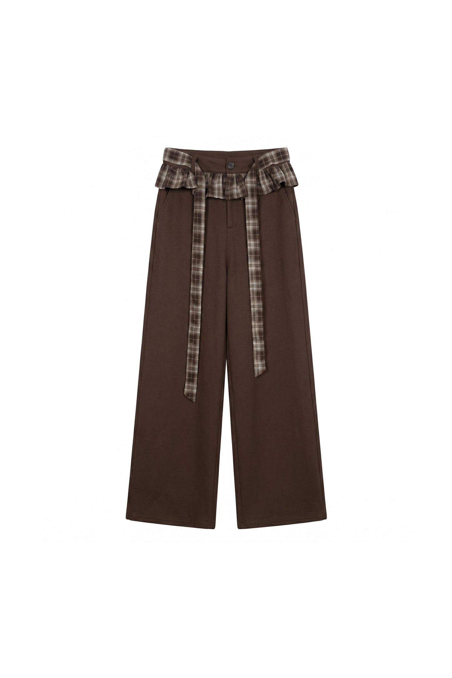 Plaid Patchwork Hooded Sweatshirt and Sweatpants Set-Up