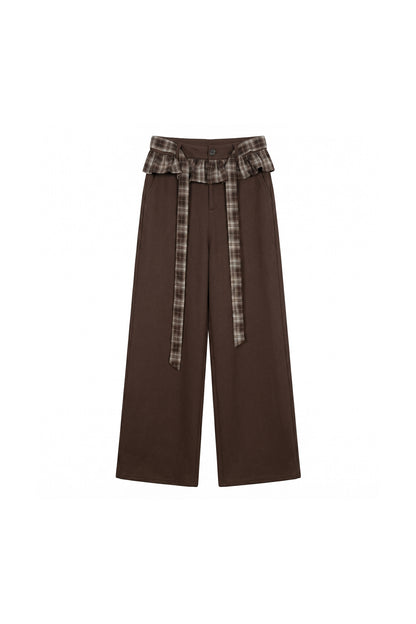 Plaid Patchwork Hooded Sweatshirt and Sweatpants Set-Up