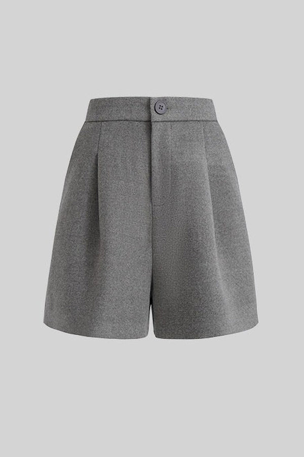 Conjunto de abrigo corto de lana y pantalón