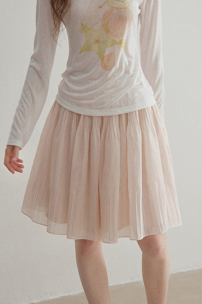 French Ruched A-Line Skirt