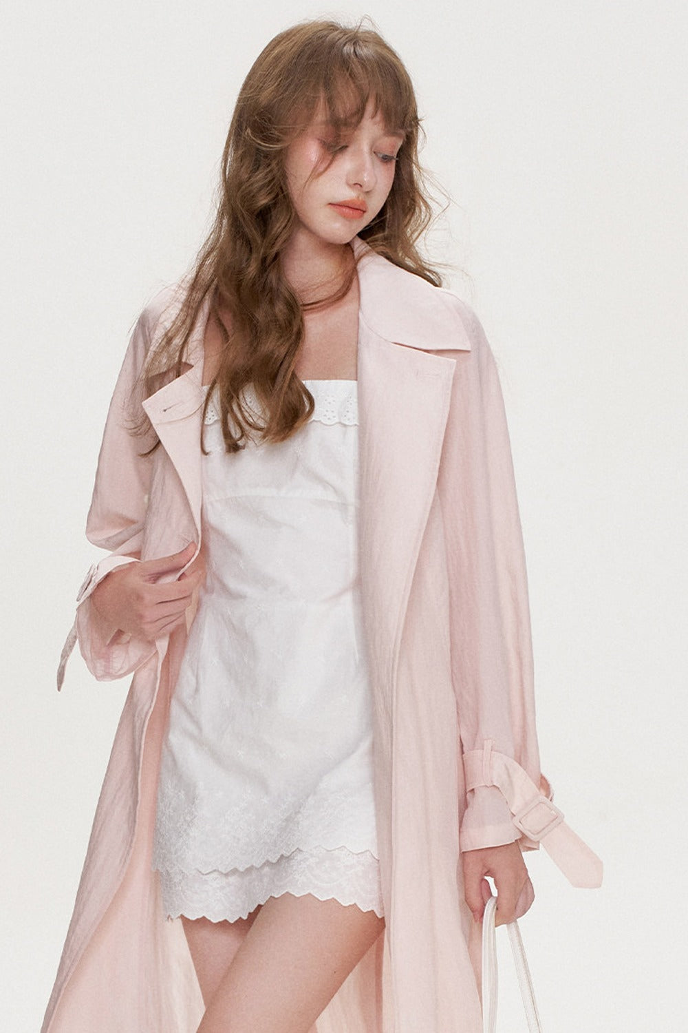 Large Lapel Tie Trench Coat