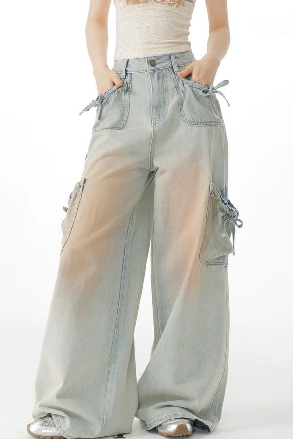 Pantalones vaqueros retro con lazo