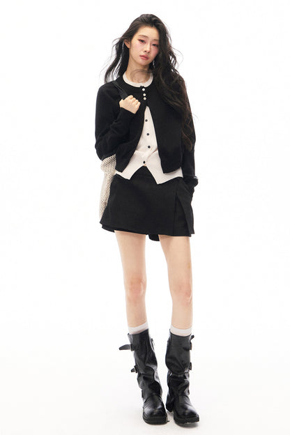 Knit Two-Piece Cardigan Jacket Set-Up