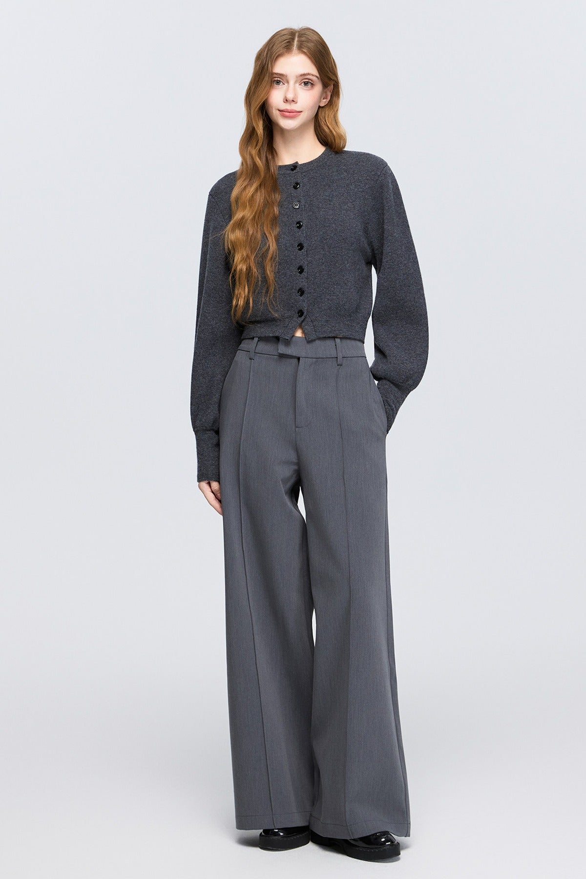 Pure Wool Round Neck Cardigan