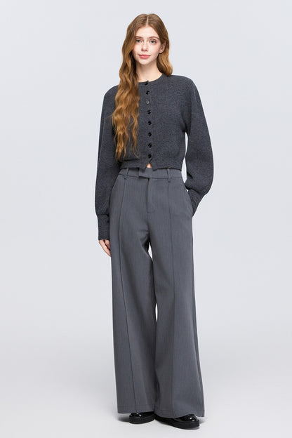 Pure Wool Round Neck Cardigan