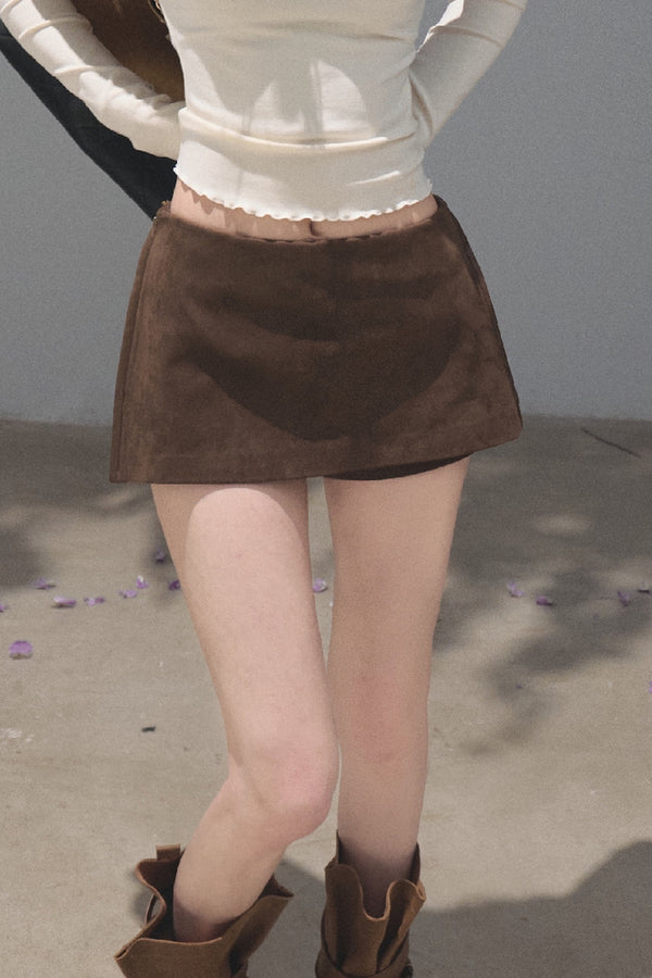 Maillard Retro Suede Skirt