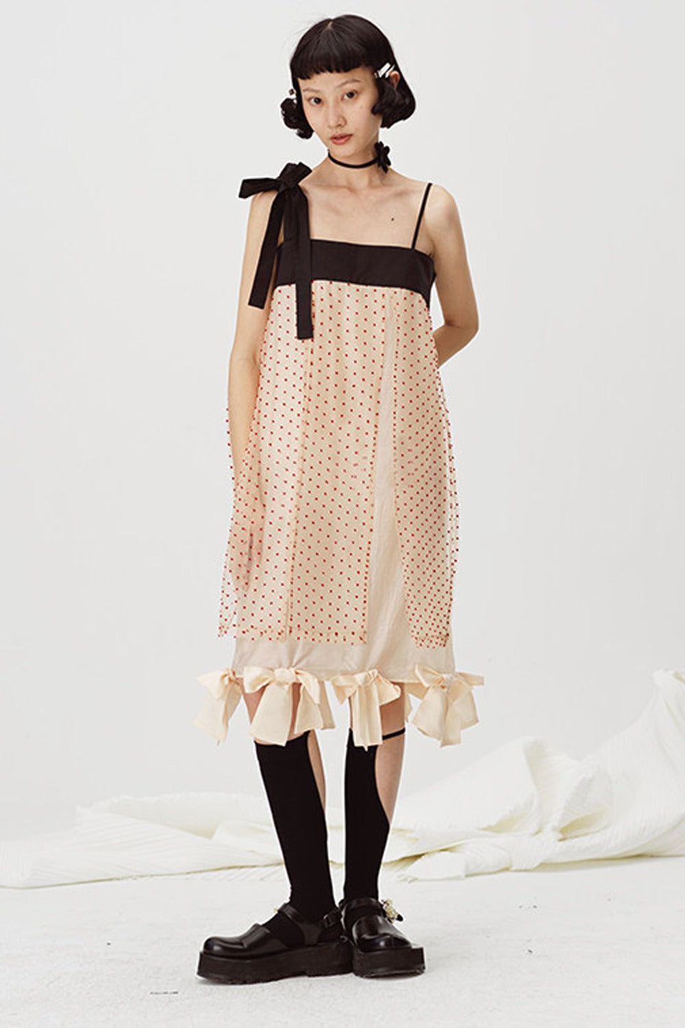 Fragmented Bowknot Strap Dress
