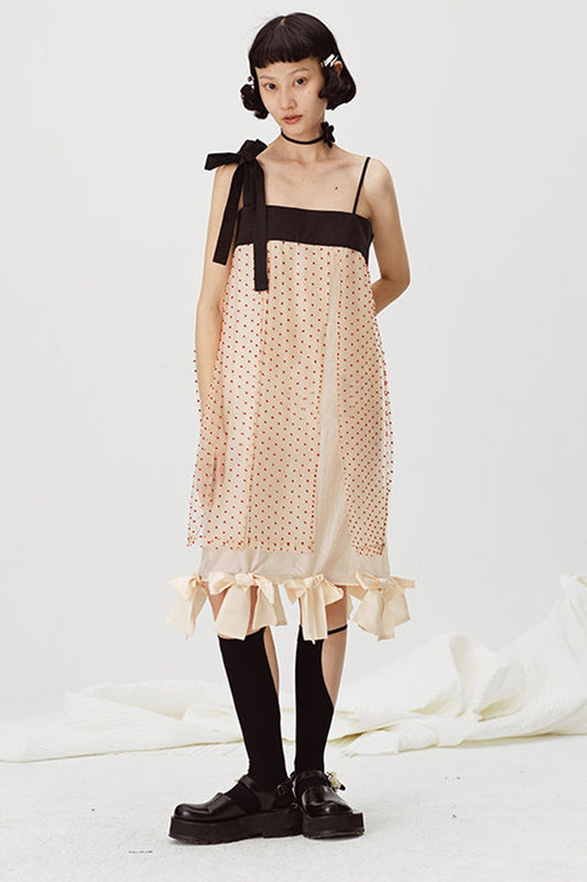 Fragmented Bowknot Strap Dress