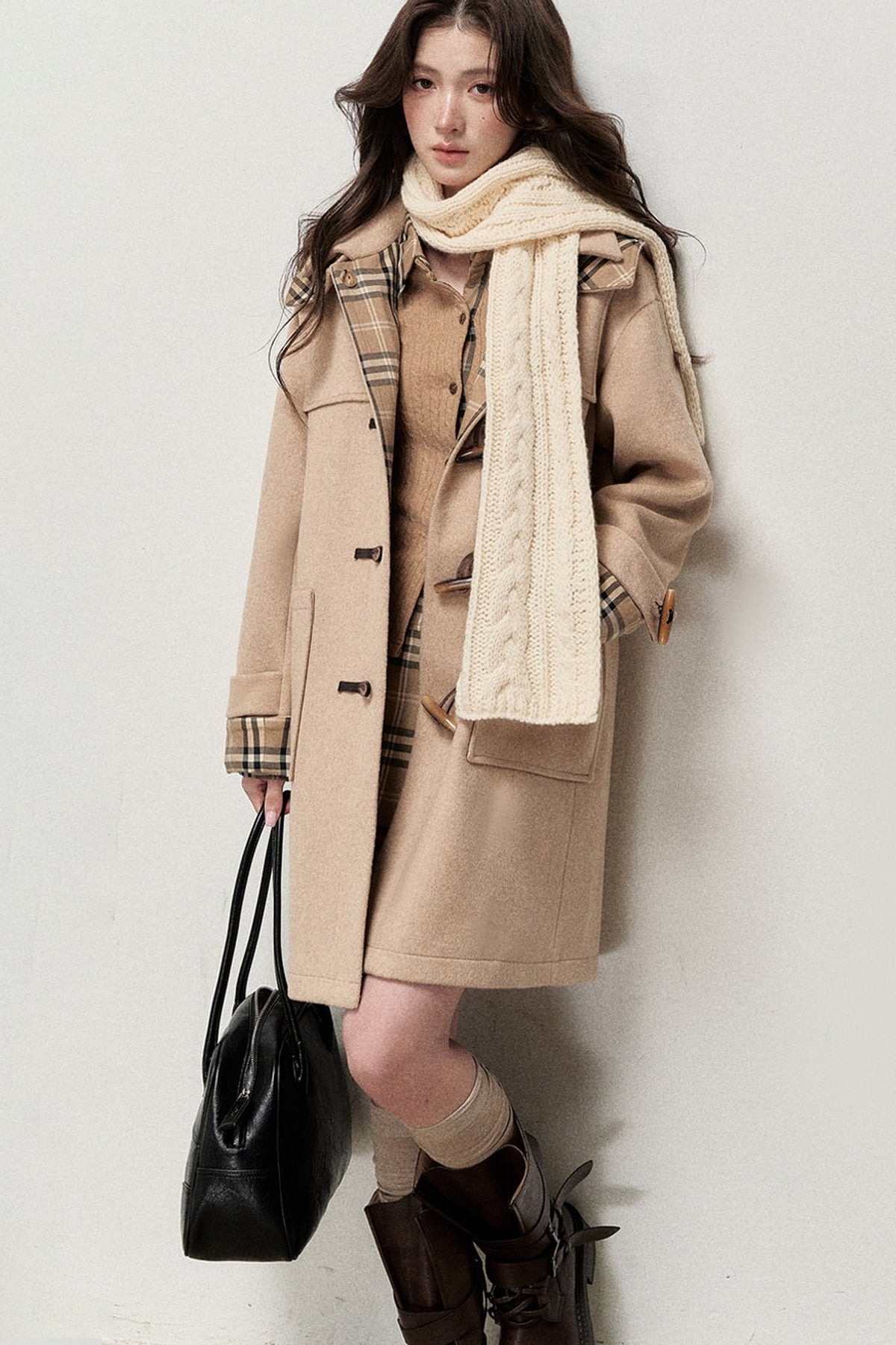 Retro Cream Baoli Duffle Coat